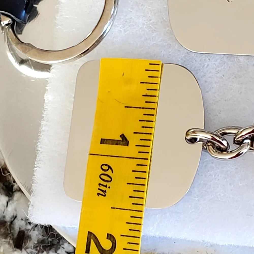 Polo Ralph Lauren Set of 2 Silver Tone Metal Engraved Logo Key Chains, NWOT